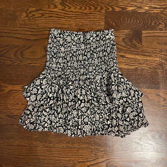 Isabel Marant Etoile Naomi Smocked Floral Printed Ruffle Mini Skirt - Picture 4 of 7